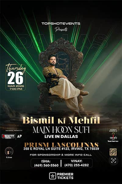BISMIL KI MEHFIL – MAIN HOON SUFI LIVE IN DALLAS 2026