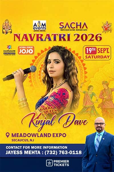 Sacha Navratri 2026 with Kinjal Dave in New Jersey