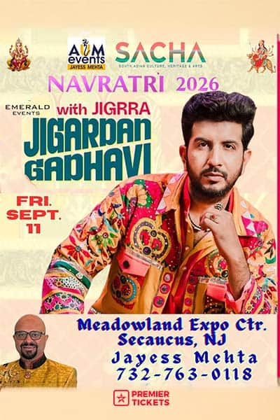 Sacha Navratri with Jigardan Gadhavi 2026 in New Jersey