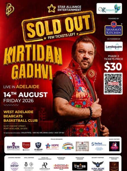 Rang Che Gujarat 2026 with Kirtidan Gadhvi in Adelaide