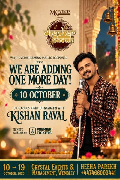 Chachar Chowk Navratri 2026 with Kishan Raval in London