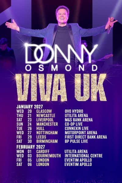 Donny Osmond Viva UK Tour 2027 - Hull