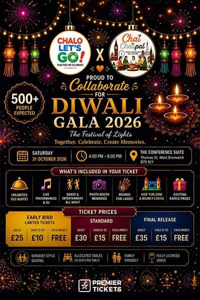 Diwali Gala 2026 | Birmingham Dinner, DJ & Family Celebration