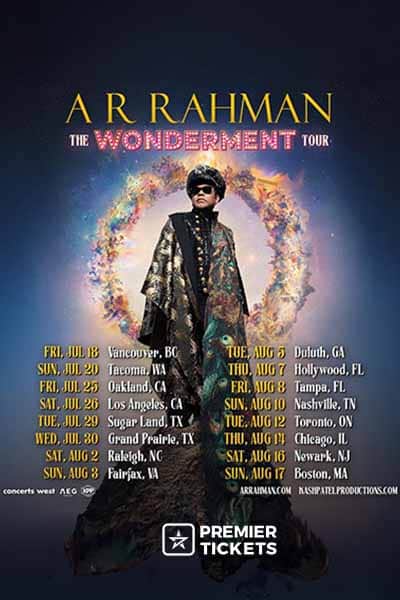 A R RAHMAN - The Wonderment Tour USA 2025