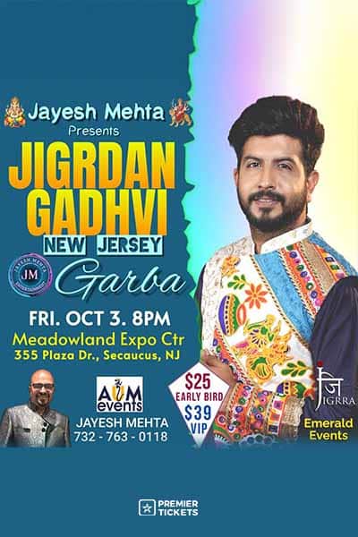Vhalam Navratri 2025 With Jigardan Gadhavi in New Jersey