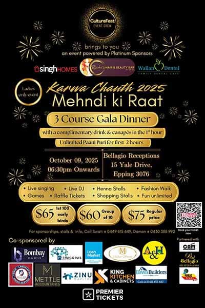 Karwa Chauth 2025 Mehndi ki Raat (Ladies Only) - Epping