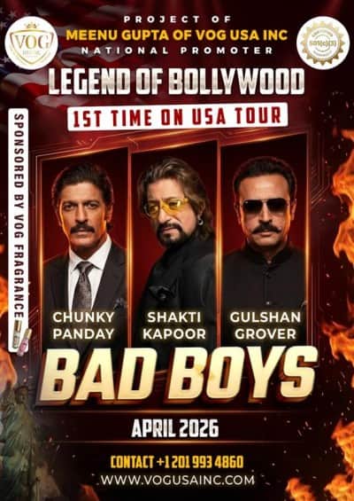 Legends of Bollywood - USA Tour 2026 (Chunkey Pandey, Shakti Kapoor, Gulshan Grover)