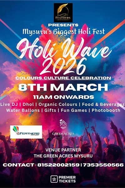 Holi Wave 2026 – Mysuru’s Biggest Holi Fest