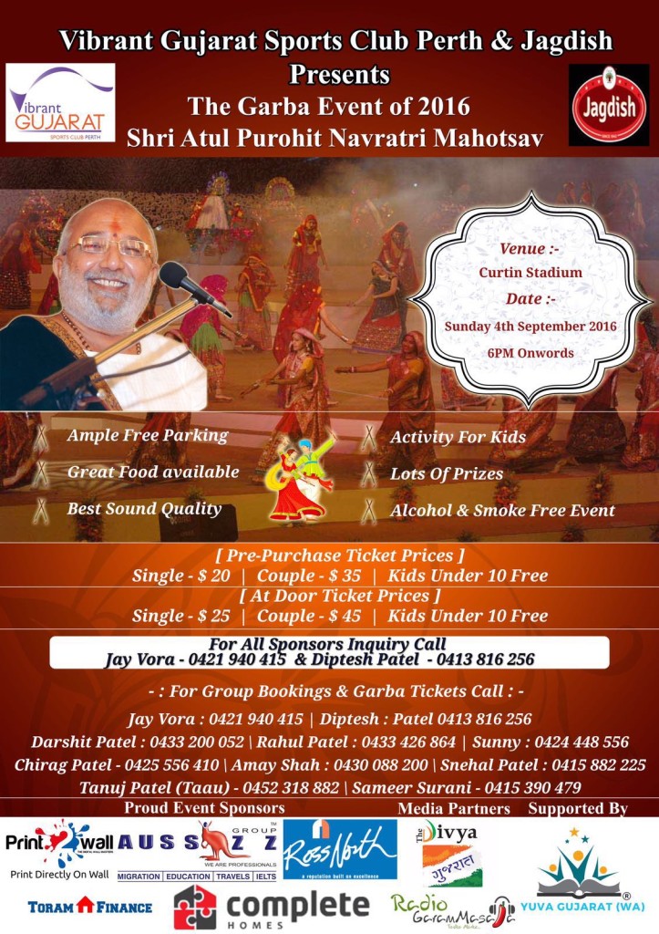 NAVRATRI 2016 – Atul Purohit in Perth