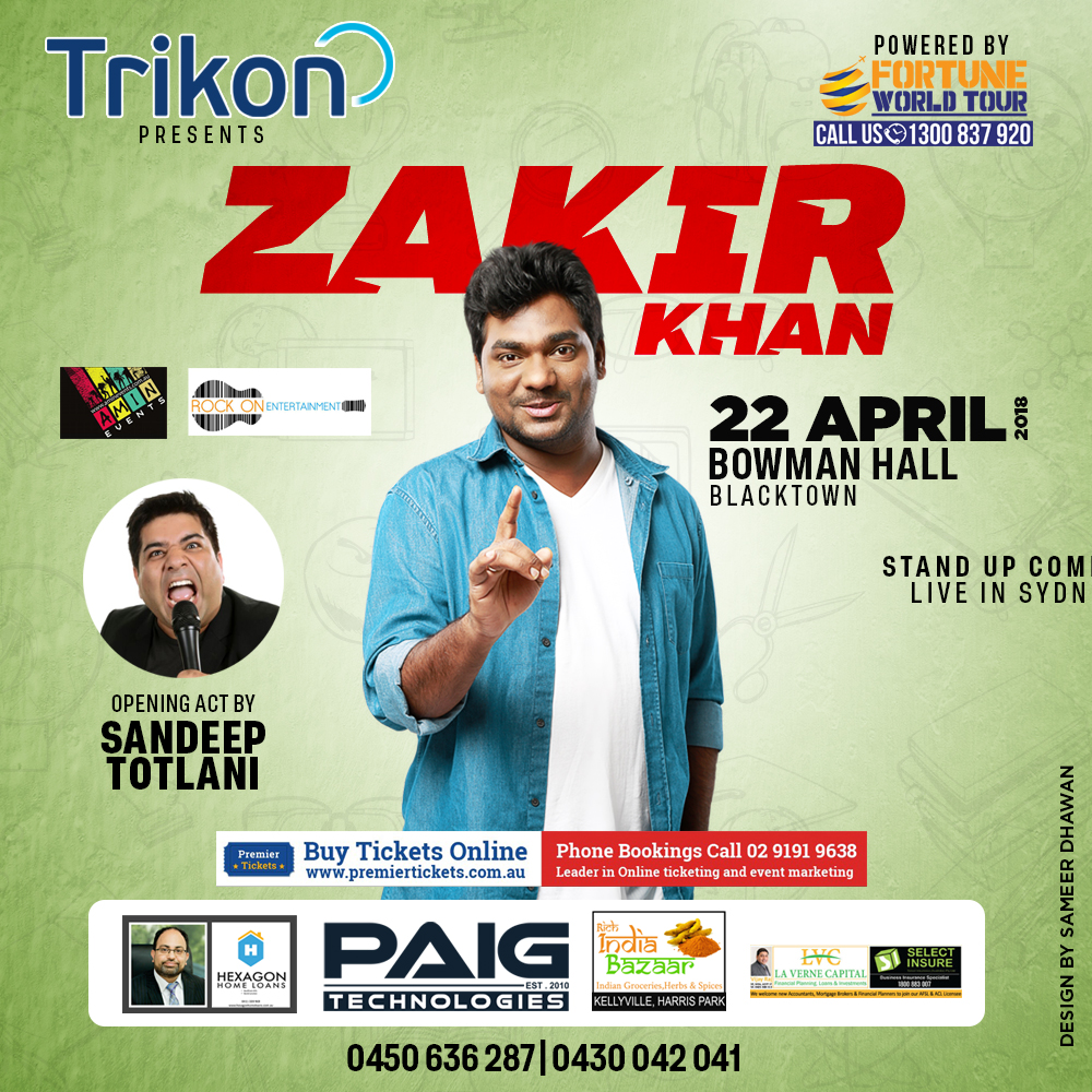 Zakir Khan Stand Up Comedian Live in Sydney