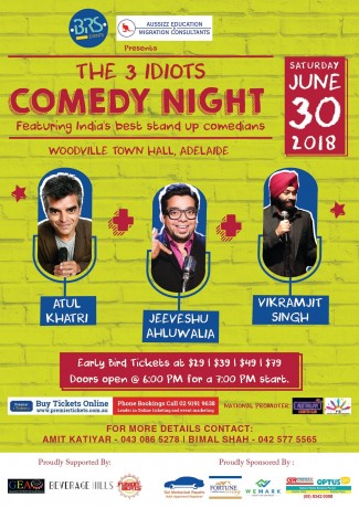 The 3 Idiots Comedy Night in Adelaide