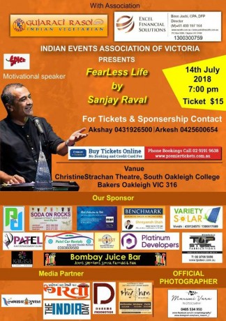 Fear Less Life by SANJAY RAVAL - Melbourne