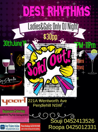 Desi Rhythms Ladies & gals only DJ night