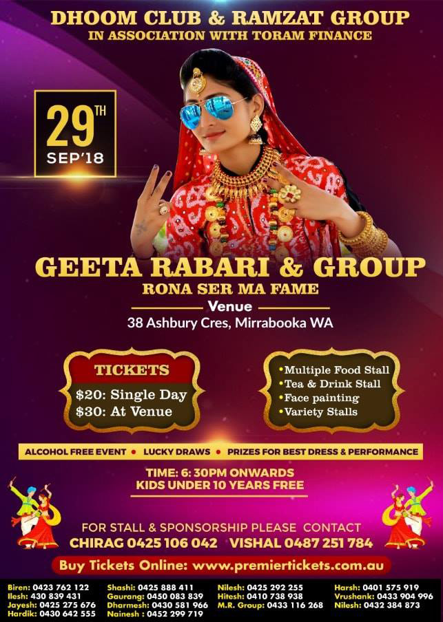 Geeta Rabari Live in Perth