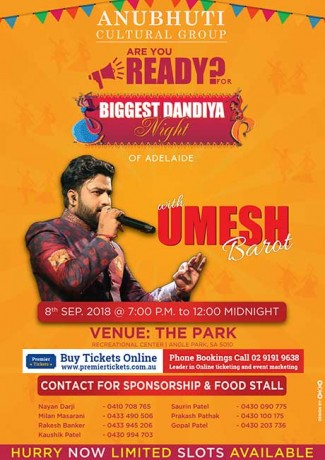 Biggest Dandiya Night With Umesh Barot In Adelaide