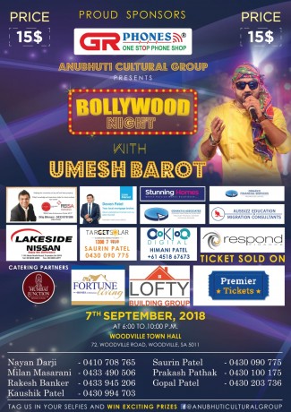 Bollywood Night With Umesh Barot In Adelaide