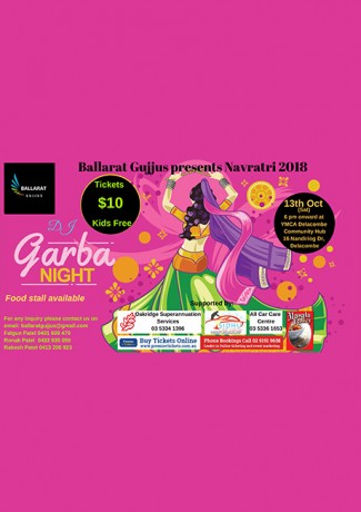 BALLARAT GUJJUS PRESENTS NAVRATRI (DJ GARBA NIGHT) 2018