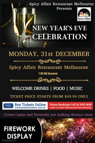 New year Eve Celebration Dine and Drinks in South Melbourne