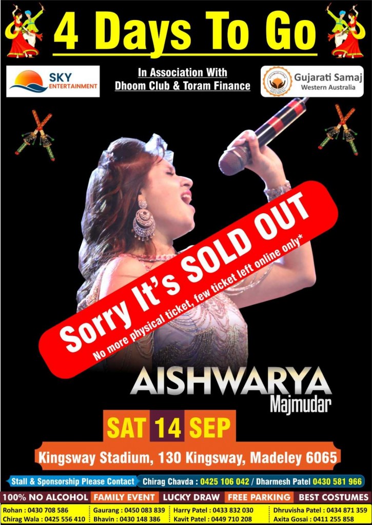 Navratri with Aishwarya Majmudar Live in Perth 2019