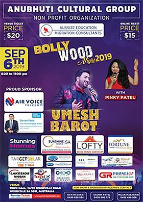 Bollywood Night 2019 with UMESH BAROT - Adelaide