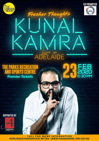 Fresher Thoughts by Kunal Kamra in Adelaide