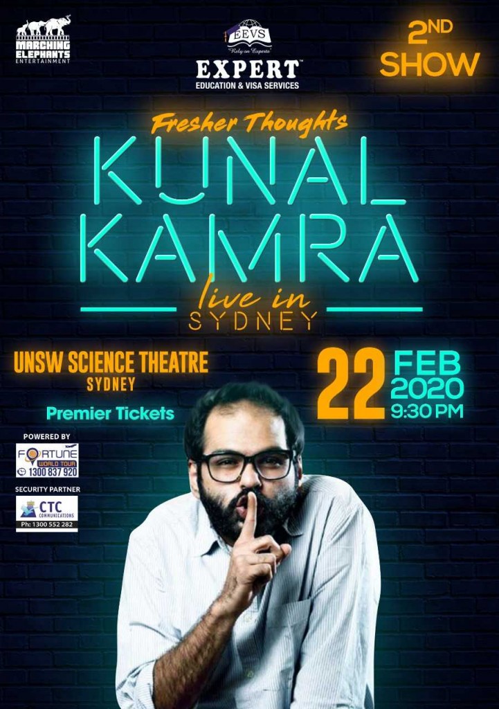 Fresher Thoughts by Kunal Kamra in Sydney – 2nd Show