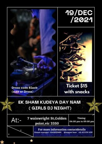 Ek Sham Kudeya Day Nam - Girls DJ Night