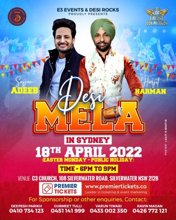Desi Mela 2022 - Harjit Harman and Sajjan Adeeb Live in Concert Sydney