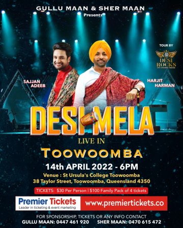 Desi Mela 2022 - Harjit Harman and Sajjan Adeeb Live in Concert Toowoomba