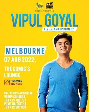 Vipul Goyal Live Stand Up Comedy in Melbourne