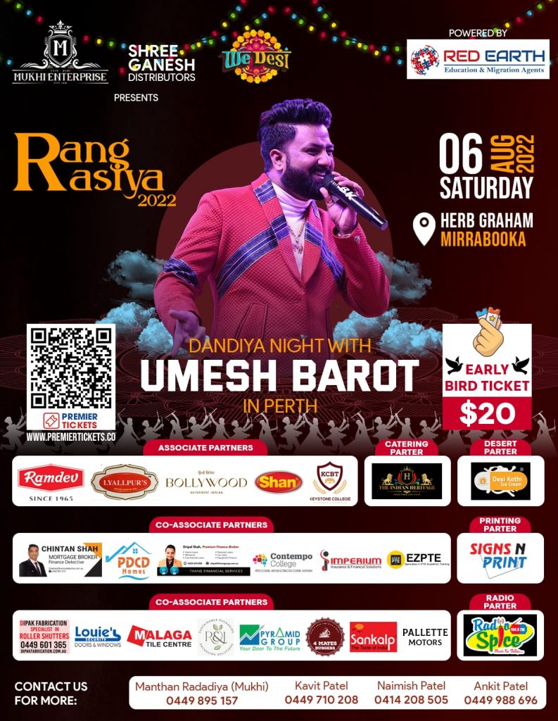 Rang Rasiya 2022 – Umesh Barot in Perth