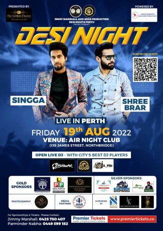 Desi Night with Singga & Shree Brar in Perth