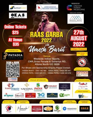 Raas Garba 2022 with Umesh Barot in Melbourne