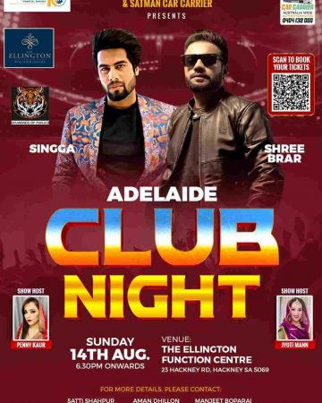 Adelaide Club Night 2022 - Live in Concert by Singga & Shree Brar