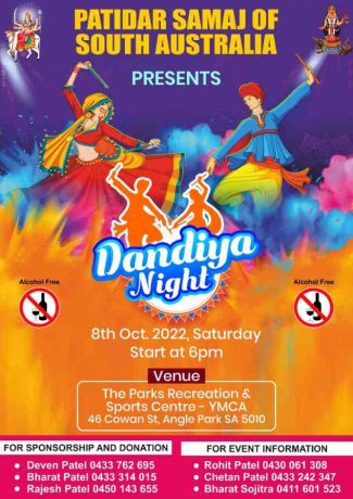 Dandiya Night 2022 in Adelaide for Patidar Samaj Only