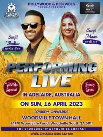 Surjit Bhullar & Sargi Maan Performing - Live in Adelaide 2023