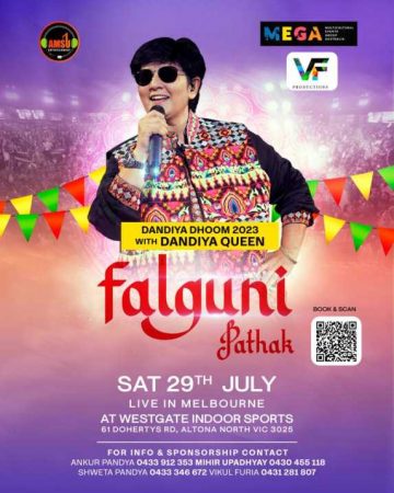 Dandiya Dhoom 2023  with Dandiya Queen Falguni Pathak in Melbourne - 29th July