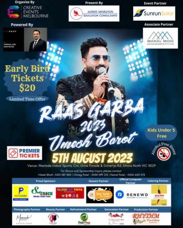 Raas Garba With Umesh Barot 2023 - Melbourne