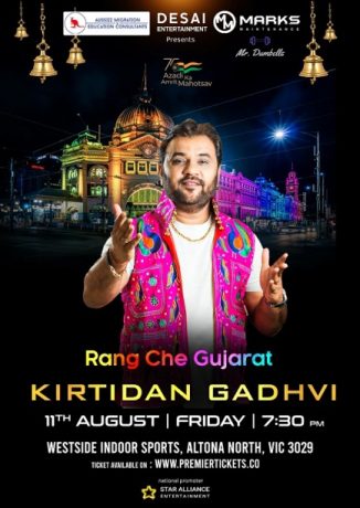Rang Chhe Gujarat 2023 with Kirtidan Gadhvi in Melbourne