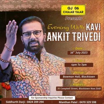 An Evening with Kavi Ankit Trivedi 2023 in Sydney