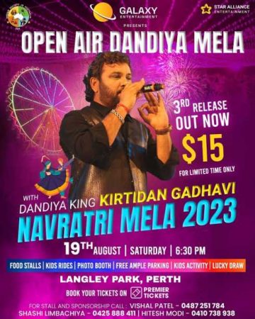 Open Air Dandiya Mela 2023 with Kirtidan Gadhvi in Perth