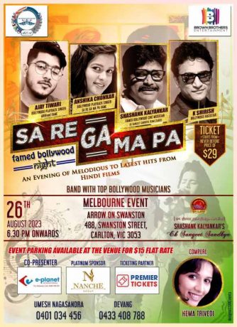 Sa Re Ga Ma Pa Fame Bollywood Live Night - Melbourne