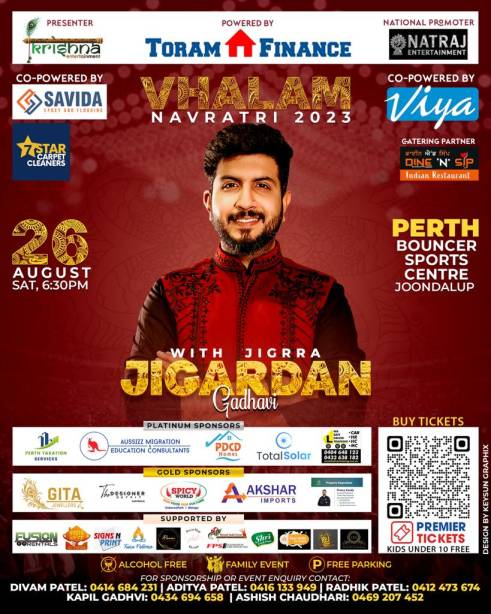 Vhalam Navaratri with Jigardan Gadhavi 2023 – PERTH