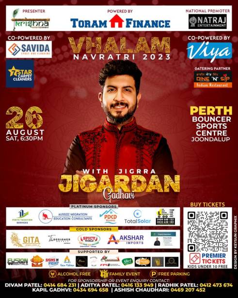 Vhalam Navaratri with Jigardan Gadhavi 2023 – PERTH