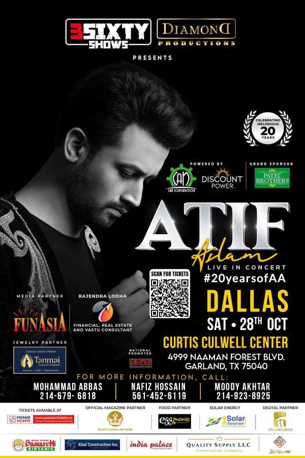 Atif Aslam Concert Dallas 2025 Rowe Wanids