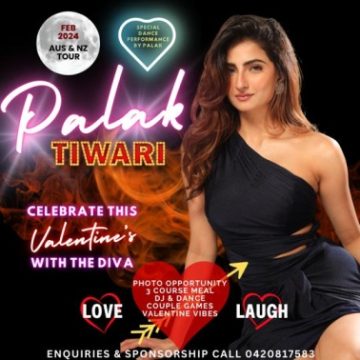 Celebrate Valentine with Bollywood DIVA Palak Tiwari in Melbourne