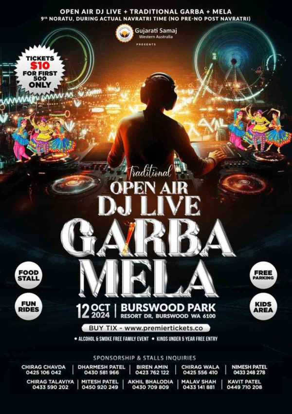 Open Air DJ Live Garba and Mela 2024 in Perth