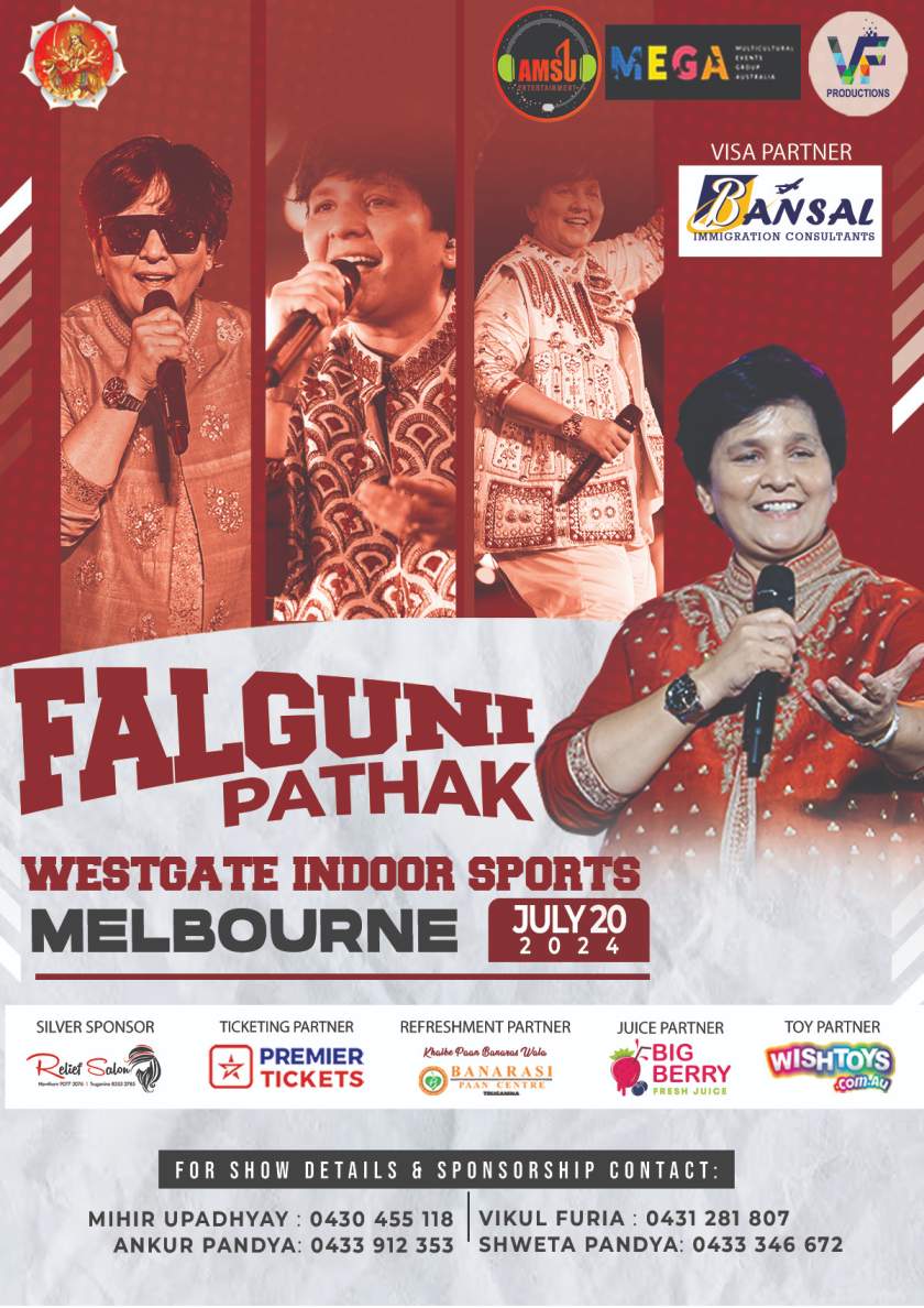 Garba 2024 with Dandiya Queen Falguni Pathak in Melbourne Premier Tickets