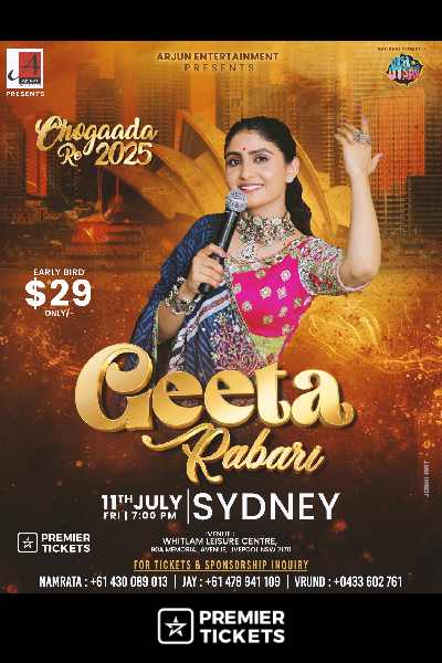 Geeta Rabari Chogada Re Navratri Garba 2025 - Live in Sydney