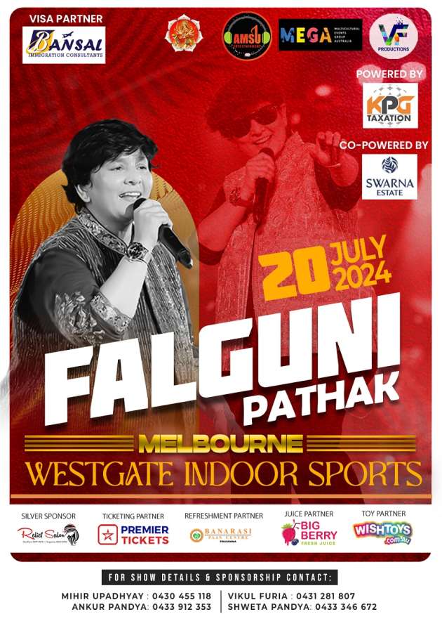 Garba 2024 with Dandiya Queen Falguni Pathak in Melbourne
